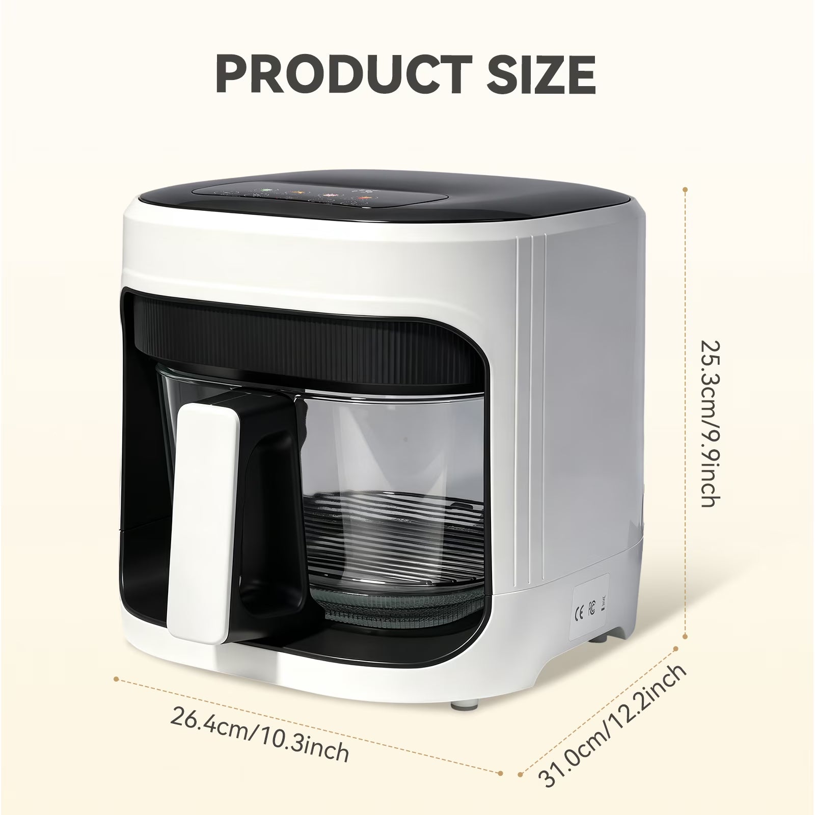 Air Fryer 5L with Touch Control, Adjustable Ttemperature up to 200°C, 0-60-Minute Timer, 4 Preset Menus, Oil-Free Cooking, and 1350W Power, Ideal for Families of 3-5 People.