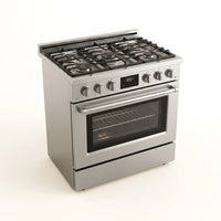 RRG361TS 36" Gas Range Oven with Timer - Stainless Steel, Sealed Burners, Convection Fan, Easy Reach Racks — Studio Shot