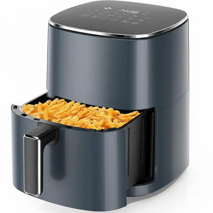 Air Fryer, 6-Quart Smart Air Fryer, 12-In-1 Functions - Air Fry, Roast, Reheat, Dehydrate, Bake, Steam, and More, 400Â°F Max Temperature, Grey