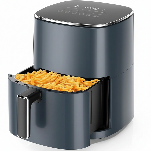 Air Fryer, 6-Quart Smart Air Fryer, 12-In-1 Functions - Air Fry, Roast, Reheat, Dehydrate, Bake, Steam, and More, 400Â°F Max Temperature, Grey