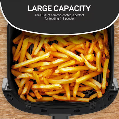 Air Fryer, 6-Quart Smart Air Fryer, 12-In-1 Functions - Air Fry, Roast, Reheat, Dehydrate, Bake, Steam, and More, 400Â°F Max Temperature, Grey