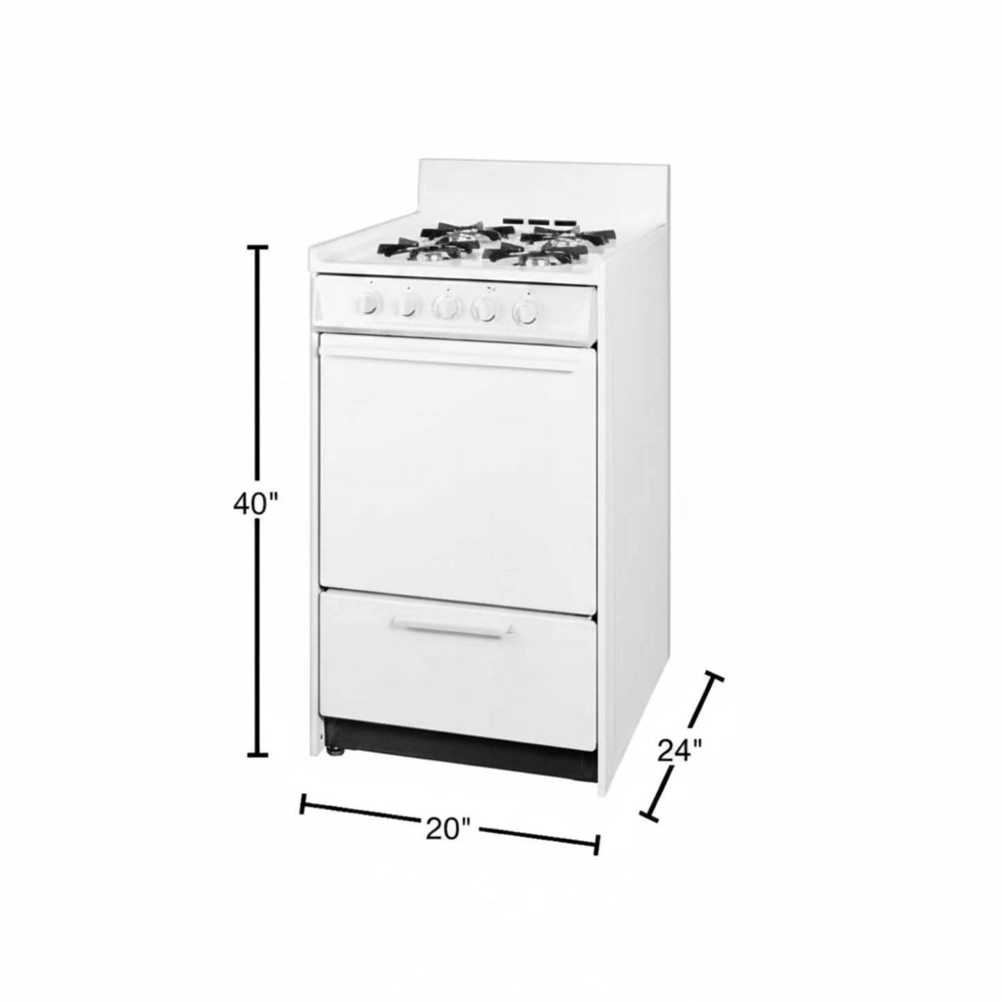 20 In. 2.5 Cu. Ft. Gas Range in White