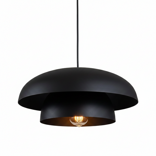 15.7" Black Modern Pendant Light Fixtures, Kitchen Lighting Fixtures Ceiling Hanging Light Fixtures, Farmhouse Large Pendant Light for Kitchen Island Lighting Hanging Lamp