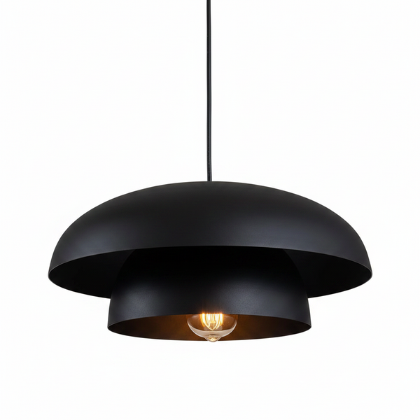 15.7" Black Modern Pendant Light Fixtures, Kitchen Lighting Fixtures Ceiling Hanging Light Fixtures, Farmhouse Large Pendant Light for Kitchen Island Lighting Hanging Lamp